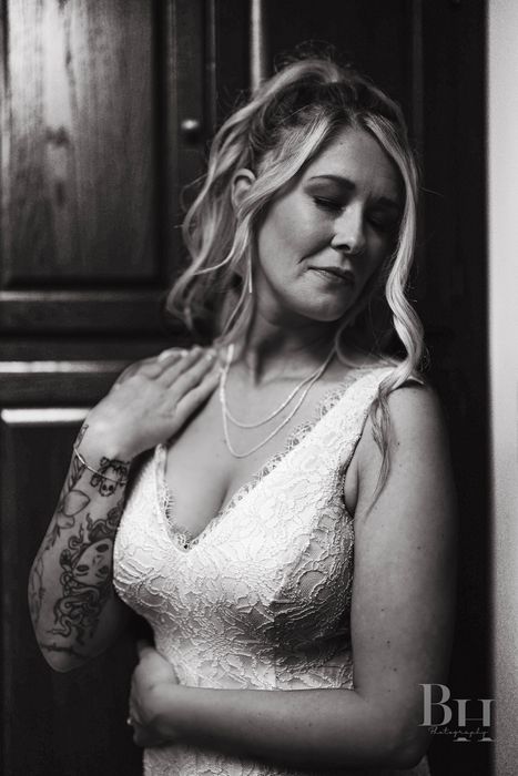 Bridal portrait in soft window light